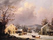 George Henry Durrie Jones Inn Winter Germany oil painting artist